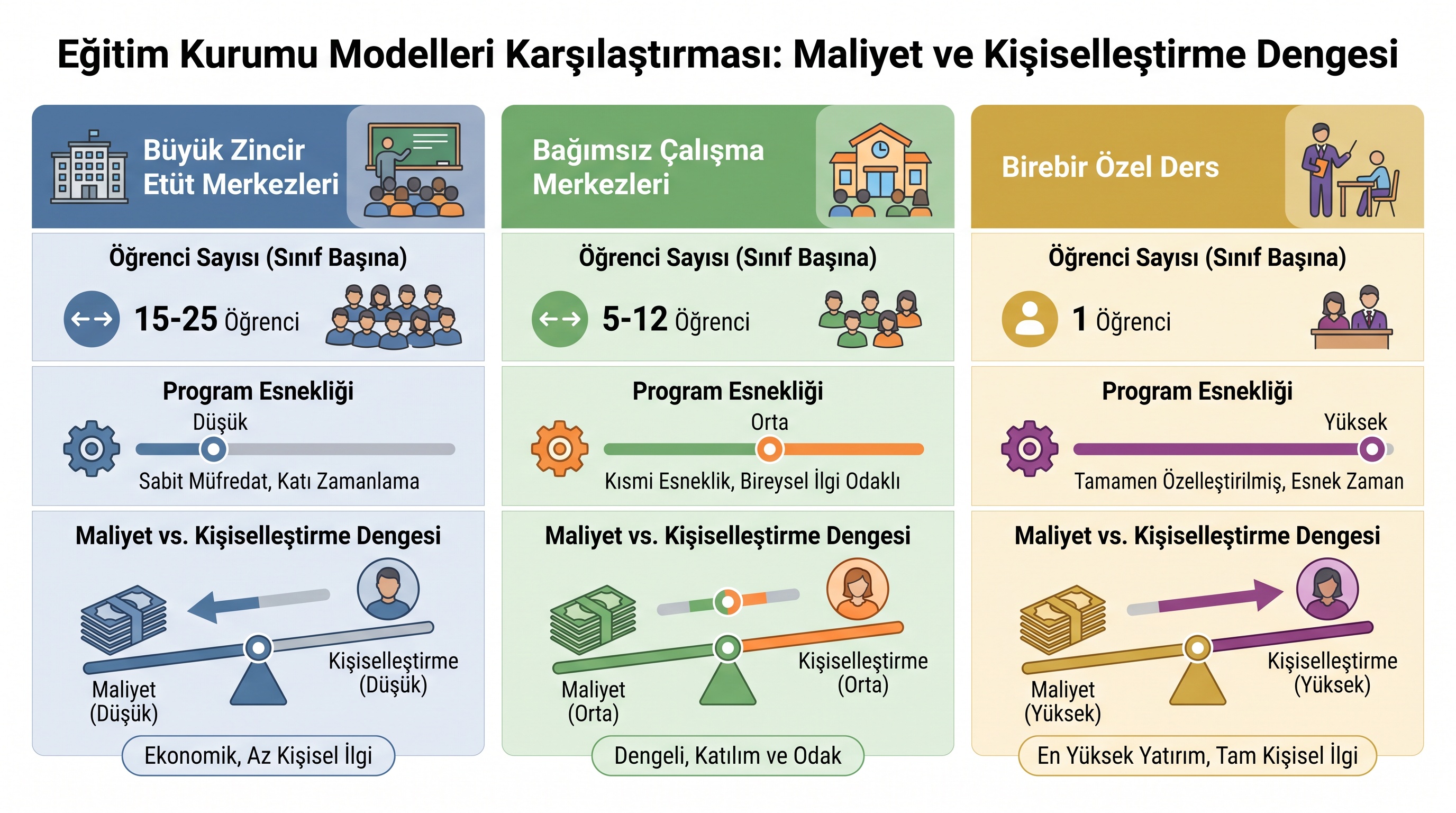 Ankara'daki YKS matematik kursları: büyük dershane, bağımsız etüt merkezi ve özel ders modellerinin karşılaştırması.